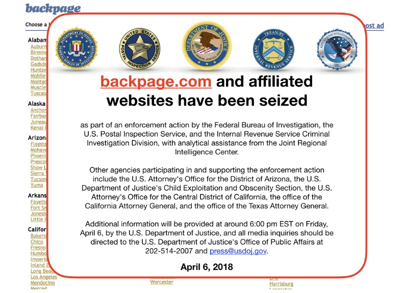 Популярный веб-сайт backpage.com захвачен ФБР и закрыт - The Pattaya News.