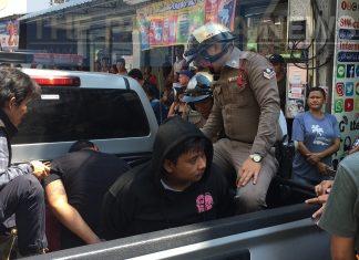 Two men arrested with drugs after a high speed chase through Pattaya this afternoon
