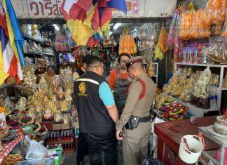 Pattaya City officials inspect shops for illegal fireworks before Loy Krathong, warn public of high fines and possible jail time