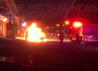 Une famille échappe à un incendie de voiture à Chonburi