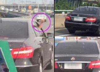 Mercedes Benz driver goes viral after refusing to get out of the way of an ambulance and giving them the finger in Sri Racha