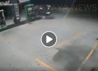 Out of control car crashes into gas station in Sri Racha