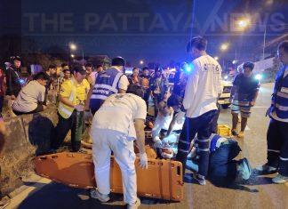 Foreigner and two Thai people injured in motorbike crash in Pattaya