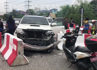Taxi driver causes Japanese tourist to have accident in Sri Racha, flees scene