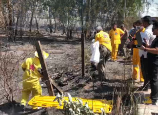 Mystery Woman found burned to death along with a motorbike in ditch in Sri Racha