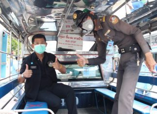Pattaya City reduces Songtaew fleet from 712 to 200, limit of five passengers a bus due to Covid19 and social distancing