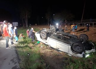 One dead, seven injured in two vehicle crash in Banglamung