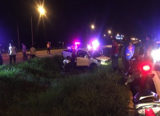 Pattaya driver injured after multi vehicle collision