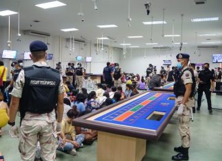 Department of Special Investigations arrest 118 people at illegal casino in Rayong, Thailand-Video