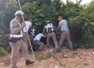 Nongprue Police arrest man accused of threatening local residents and police with a knife in the Pattaya area