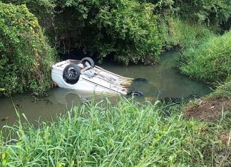 Thai Navy officer rescues driver who ran into canal in Sattahip