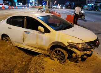 Pattaya Police chase accused drug dealer in Pattaya area