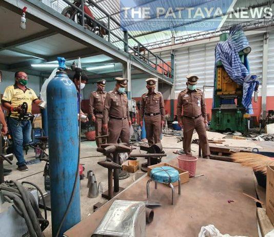 Chonburi police raid illegal motorbike modification warehouse