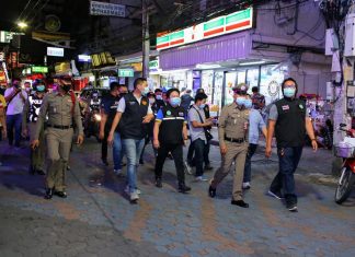 Banglamung officials inspected Pattaya City bars last night for Covid-19 measures being followed