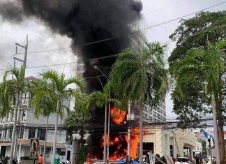 Fire damages under construction fantasy themed café in Pattaya area