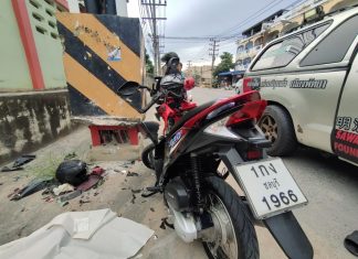 Dutch expat killed after his motorbike crashed into power pole in Banglamung