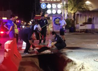 Sick dog rescued from construction pit in Pattaya