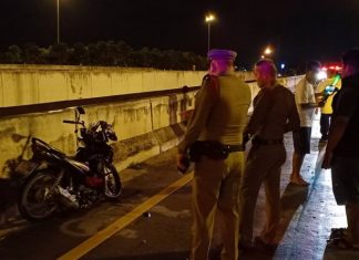 Motorbike driver killed in Banglamung after colliding with SUV while driving the wrong way – VIDEO