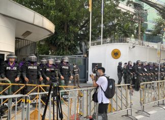 Pro-democracy activists begin their march to German Embassy in Bangkok updates and coverage here