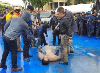 Two pro-democracy activists and several protesters in police custody while gathering at the Democracy Monument this afternoon, another emergency protest being called following the arrest