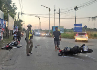 One in critical condition, two Cambodians injured in Banglamung motorbike crash