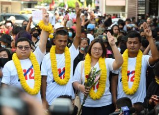 Seven pro-democracy activists summoned to Nonthaburi and Bangkok police station to acknowledge lése majesté charges