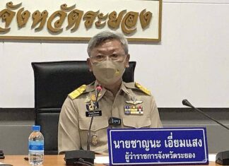 Rayong authorities announce strict control and surveillance measures in six more districts due to number of local Covid-19 patients reaching total of 148 this afternoon