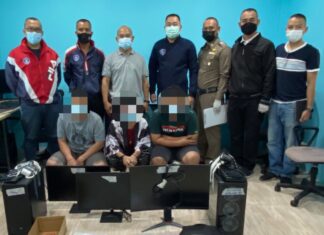 Three Thai nationals arrested in Buriram after reportedly operating an illegal online gambling website, generating more than 20 million baht