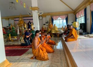 Four Chonburi monks arrested, defrocked for allegedly using illegal drugs at local temple