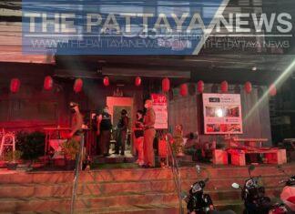 Si Racha officers raid Japanese restaurant for allegedly being open past the legal time and allowing alcohol consumption