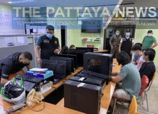 Police Cyber Taskforce in Pattaya raids home, arrests six suspects allegedly running illegal gambling websites
