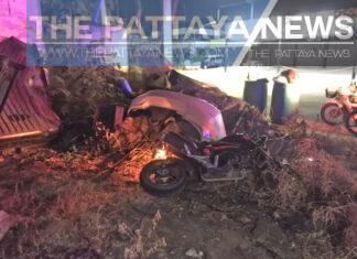 Driver injured in early morning Pattaya motorbike crash