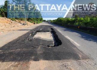 Sinkholes and railway road conditions causes accidents, heavy complaints on social media in Pattaya