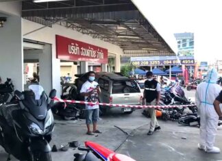 Si Racha driver passes away after crashing his truck into motorbike shop, damages twenty new motorbikes