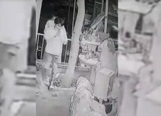 Two young male suspects attempt to steal temple donation boxes in Pattaya area after being caught on CCTV giving respect to religious statues beforehand
