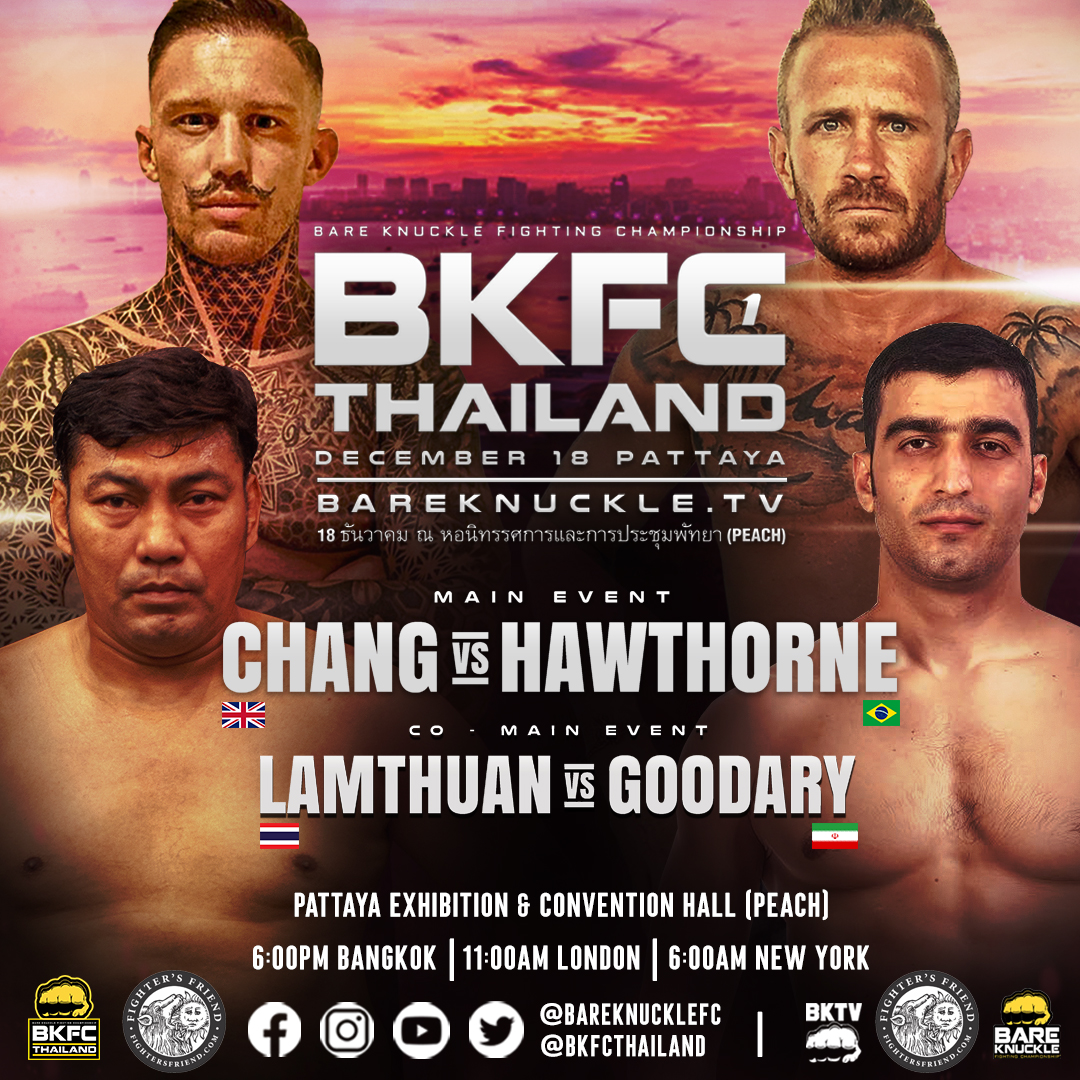 Bare Knuckle Fighting Championship coming to Pattaya December 18th!!!