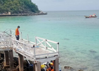 Three domestic tourists seriously injured after falling from bridge on Koh Larn