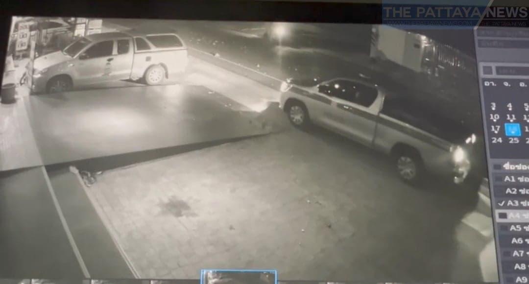 CCTV footage shows woman crashes her car into wall and dies in Saensuk after allegedly speeding past police checkpoint