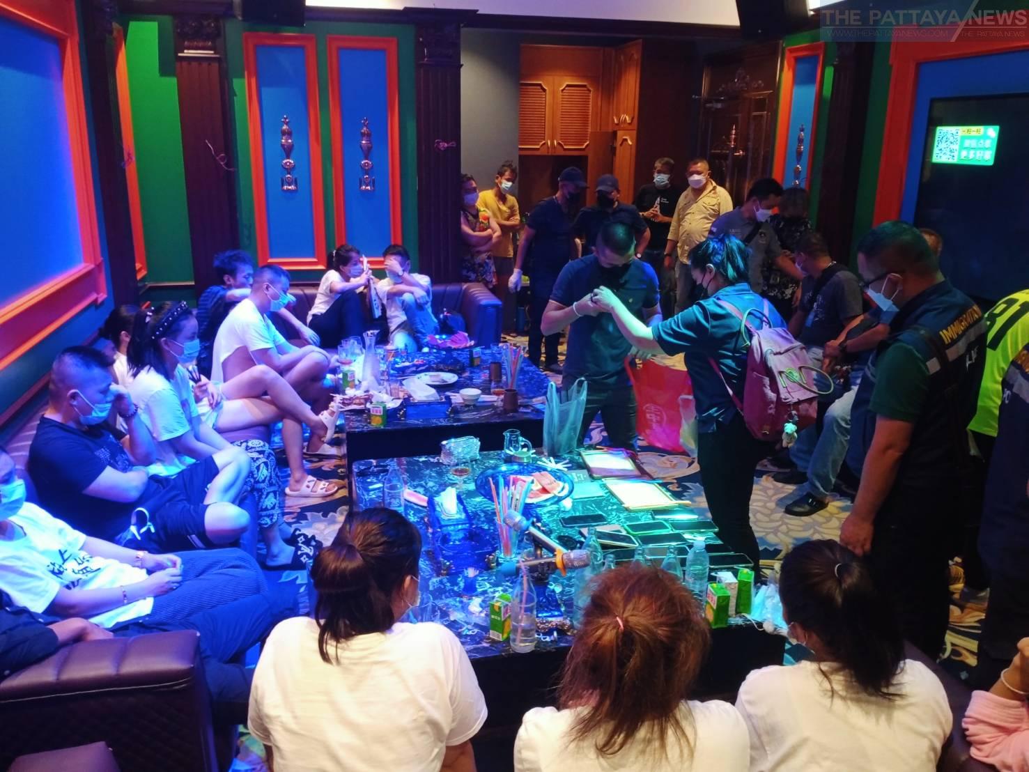 Eight Chinese nationals, six Burmese, and two Thais arrested at party in Pattaya, allegedly with illegal drugs