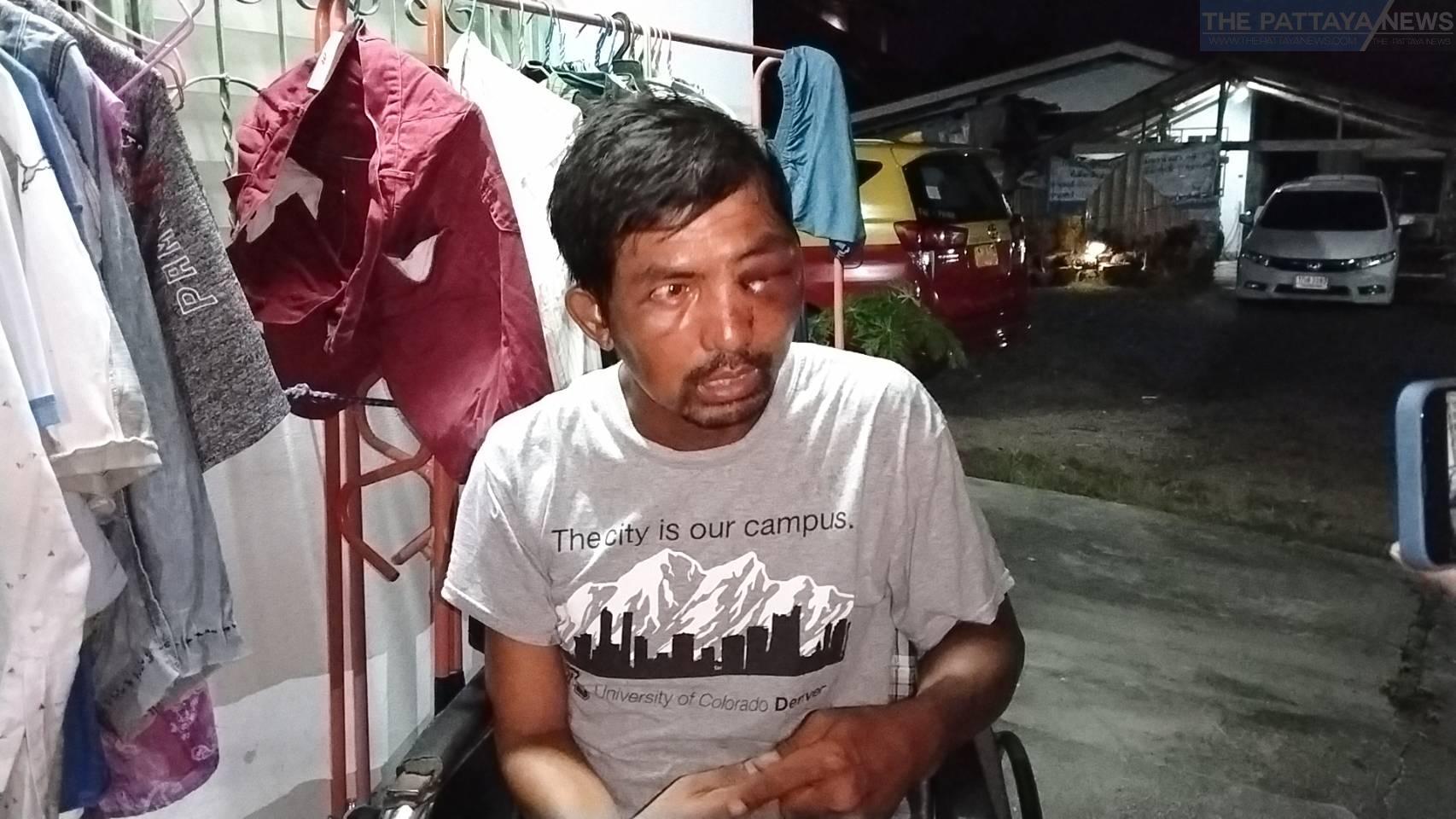 Handicapped lottery seller in a wheelchair brutally assaulted and robbed in Pattaya