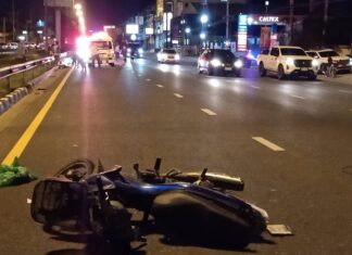 Truck driver hits father and young daughter on motorbike in Pattaya, flees following the accident
