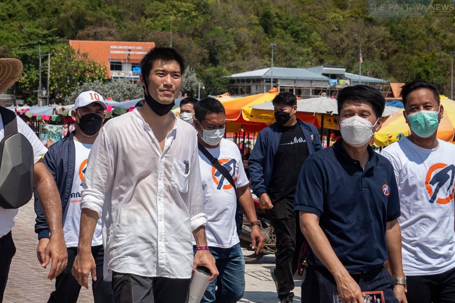 Pattaya mayoral candidate Bob Kittisak, from the Progressive Movement, examines landfill and wastewater management system on Koh Larn