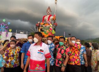 Local residents hold event to pay respect to the god of death at Sri Racha, part of Songkran ceremonies
