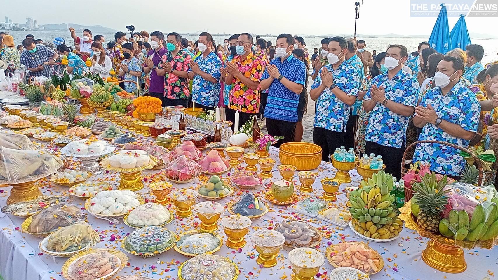 Video: A look at a traditional Songkran ceremony in Sri Racha this week in which the “God of Death” is floated away