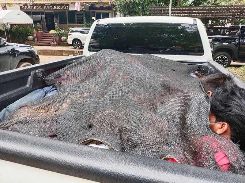 14 undocumented Cambodian workers captured hiding in pickup truck driven by driver under the influence of drugs in Sa Kaeo