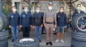 Alloy wheel thief finally arrested in Bang Lamung, Chonburi