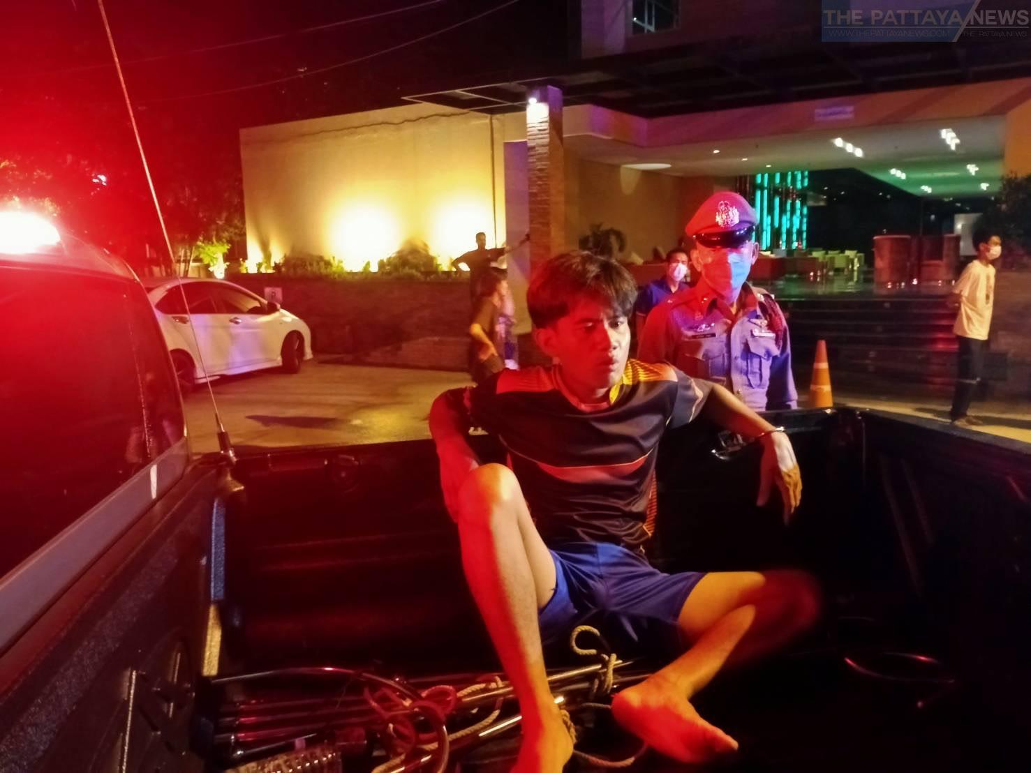 Young man arrested for attacking motorcycle taxi rider after taxi rider allegedly made fun of his girlfriend’s looks in the Pattaya area