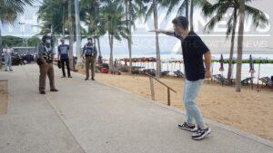 Pattaya police train for armed and angry drunken foreign tourists on Jomtien Beach