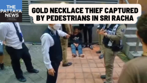 Video-Man captured by pedestrians after trying to steal a gold necklace from a shop in Sri Racha