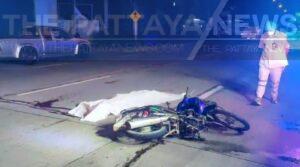 Local motorcyclist killed in road accident after reportedly crashing into road barrier in Pattaya last night